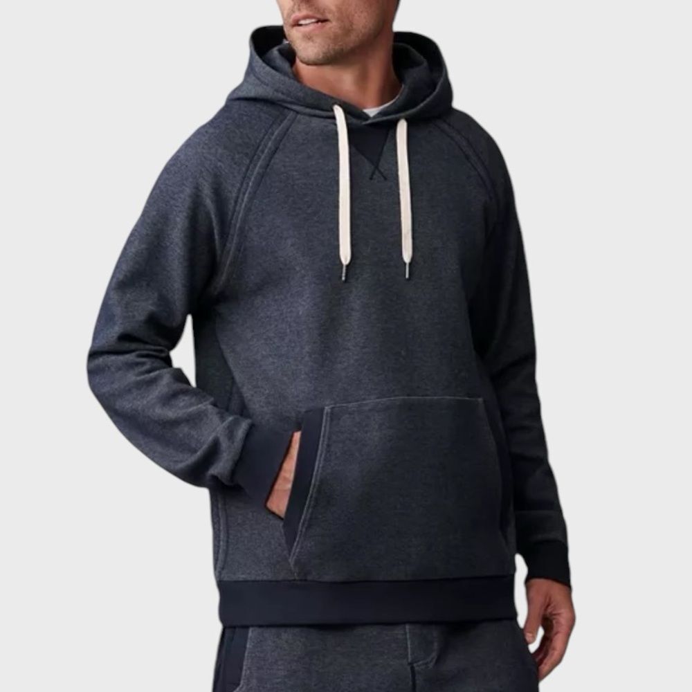 Rhone Heritage Midweight Hoodie Navy Heather Men's S Preppy Athleisure Pocket